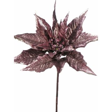 Poinsettia en tissu ACAMER, rose-violet, 65cm, Ø20cm