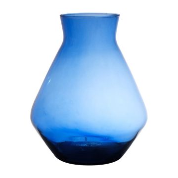 Vase en verre RAMUNDA, recyclé, bleu-transparent, 25cm, Ø19cm