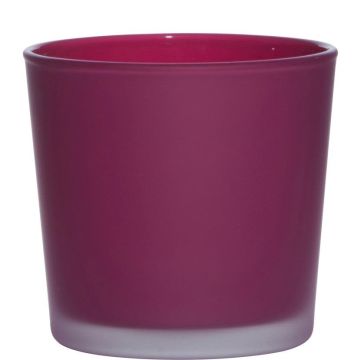 Pot à plantes en verre ALENA FROST, magenta mat, 11cm, Ø11,5cm