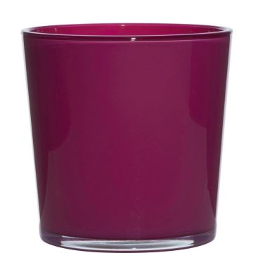 Pot de fleurs en verre ALENA, magenta, 19cm, Ø19cm