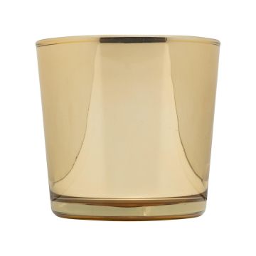 Pot à plantes en verre ALENA SHINY, or brillant, 11cm, Ø11,5cm