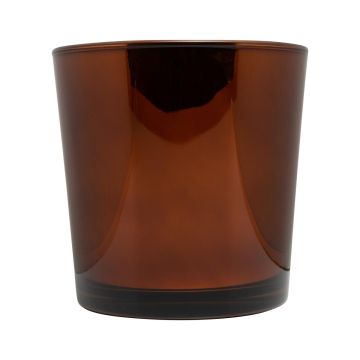 Pot à plantes en verre ALENA SHINY, cuivre brillant, 19cm, Ø19cm