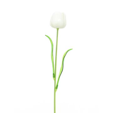 Tulipe en plastique ISHITA, aspect verre, 12 pièces, blanc, 60cm