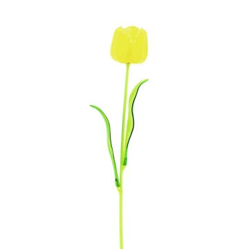 Tulipe en plastique ISHITA, aspect verre, 12 pièces, jaune, 60cm