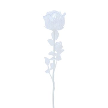 Rose en plastique EVARISTO, aspect verre, 12 pièces, transparent, 80cm