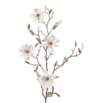 Magnolia artificiel MARGA, blanc-crème, 80cm, Ø6-8cm