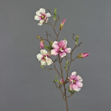 Magnolia artificiel MARGA, rose-fuchsia, 80cm, Ø6-8cm