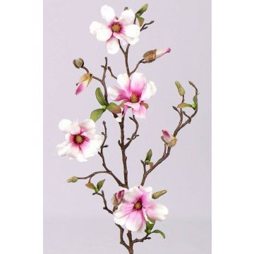 Magnolia artificiel MARGA, rose-fuchsia, 80cm, Ø6-8cm