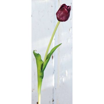 Tulipe artificielle LONA, violet-vert, 45cm, Ø4cm