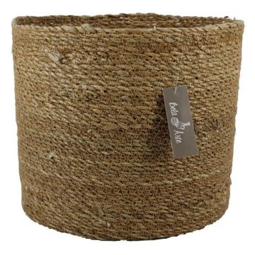 Corbeille à fleurs AMPARO, zostère, beige, 26cm, Ø28cm