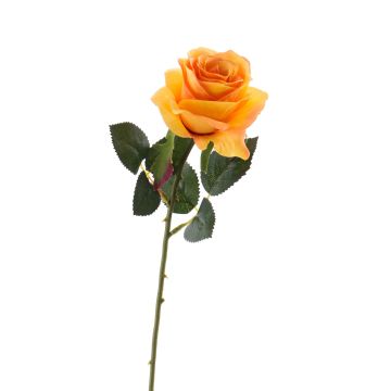 Rose en soie SIMONY, jaune-orange, 45cm, Ø8cm