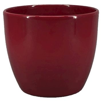 Pot de fleurs en céramique grand TEHERAN BASAR, rouge vin, 25cm, Ø28cm