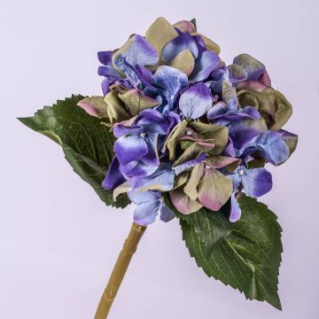 Hortensia artificiel GABRIELLA, bleu-vert, 50cm, Ø18cm