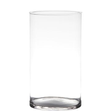 Vase cylindrique en verre SANYA EARTH, transparent, 30cm, Ø16cm