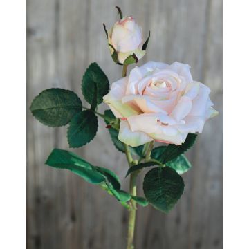 Rose artificielle SINJE, rose pâle, 35cm, Ø9cm