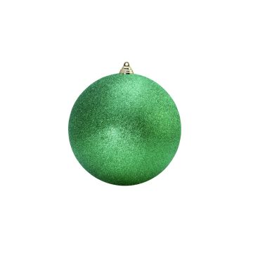 Boule de sapin de Noël ABELIA, 4 pièces, scintillant, vert, Ø10cm