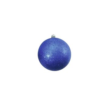 Boule de sapin de Noël ABELIA, 4 pièces, scintillant, bleu, Ø10cm