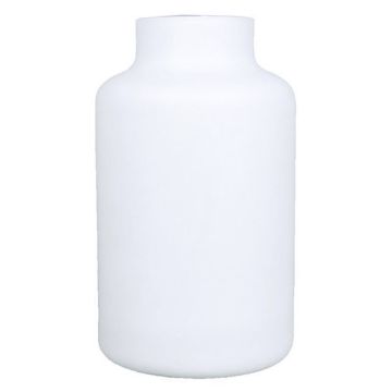 Vase de table en verre SIARA, blanc mat, 25cm, Ø15cm