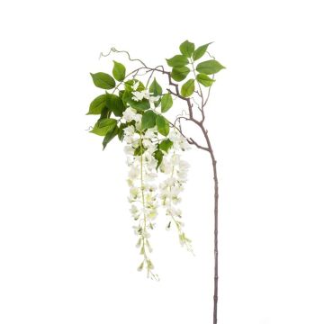 Branche artificielle de glycine NISSRINE avec fleurs, blanc, 145cm