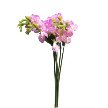 Bouquet artificiel de freesias MENGYAO, rose, 45cm