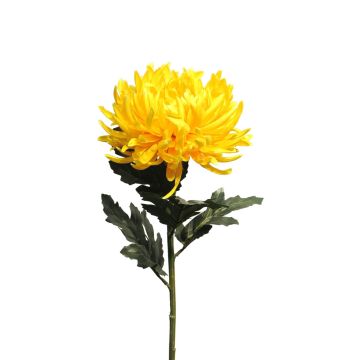 Fleur artificielle chrysanthème LINGYUN, jaune, 65cm