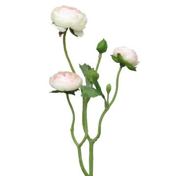 Fleur artificielle renoncule JIXIANG, blanc-rose, 50cm