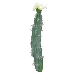 Cactus colonne décoratif SHUNLI avec fleur, piquet, crème, 23cm