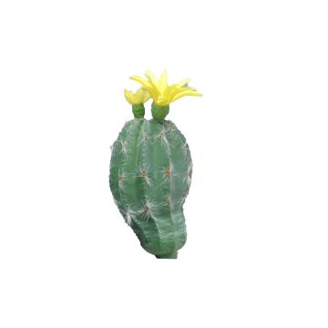 Cactus colonnaire artificiel FENFANG avec fleurs, piquet, jaune, 16cm