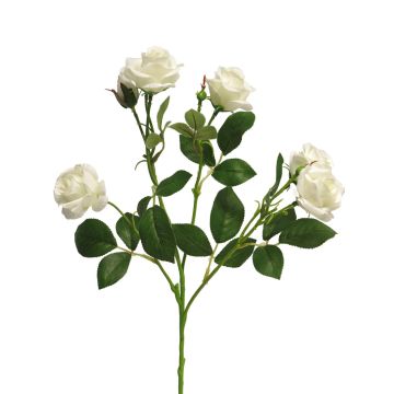 Rose artificielle sur tige SHANZHA, crème, 70cm