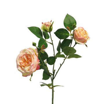 Branche décorative de Rose SHIYUN, pêche-rose, 60cm