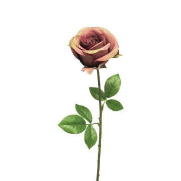 Rose artificielle RUYUN, vieux rose-vert, 45cm