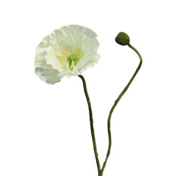 Fleur artificielle coquelicot YILAN, blanc, 60cm