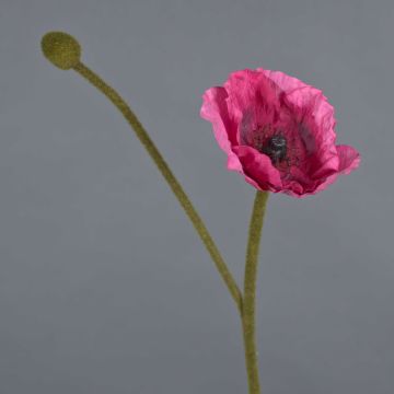 Fleur artificielle coquelicot YILAN, fuchsia, 60cm