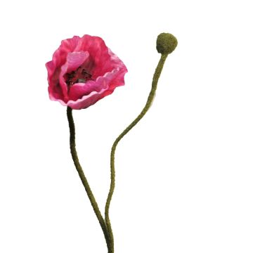 Fleur artificielle coquelicot YILAN, fuchsia, 60cm