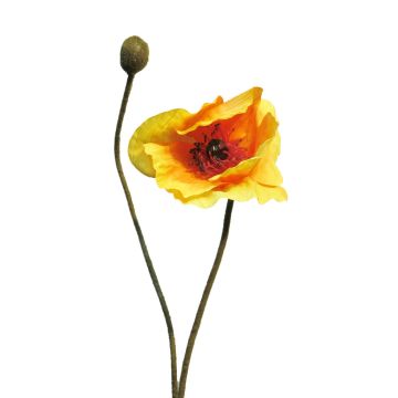 Fleur artificielle coquelicot YILAN, orange-jaune, 60cm