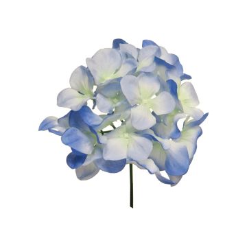 Fleur décorative Hortensia FUHUA, bleu-blanc, 25cm
