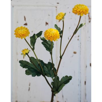Chrysanthème artificiel RYON, jaune, 70cm, Ø3-5cm