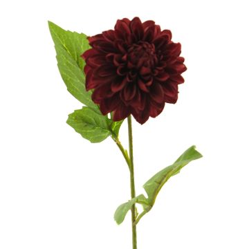 Fleur artificielle dahlia WANRU, rouge bourgogne, 50cm