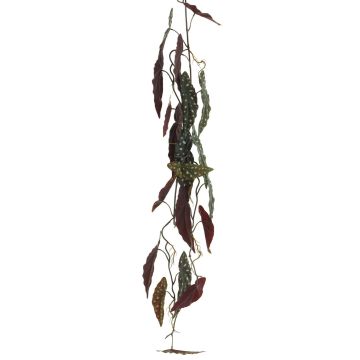 Guirlande artificielle de bégonia maculata ZIHENA, vert-blanc, 105cm