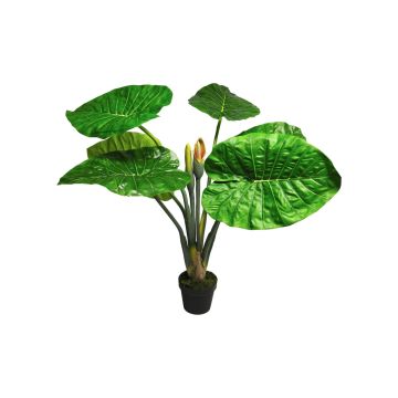 Fausse plante Alocasia Calidora SHIQI, fleurs, pot décoratif, vert, 105cm
