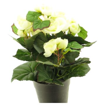 Fleur artificielle Bégonia HETIAN, crème, 25cm