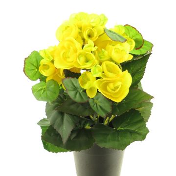 Fleur artificielle Bégonia HETIAN, jaune, 25cm