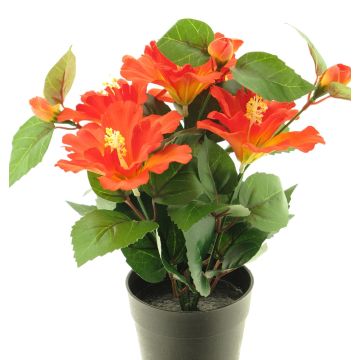 Fleur artificielle Hibiscus GUOXIAO, orange foncé, 25cm