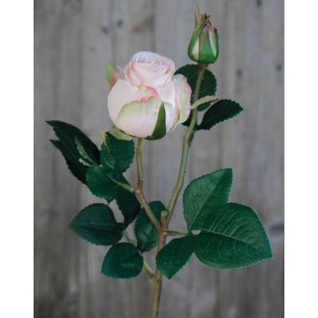 Rose artificielle RENESMEE, rose pâle, 45cm, Ø6cm