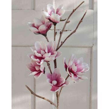 Magnolia artificiel BIRGITTA, rose-blanc, 110cm