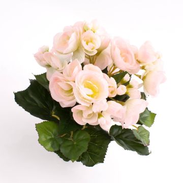 Bégonia artificiel IVANA sur piquet, rose-blanc, 20cm, Ø3-5cm