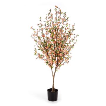 Cerisier artificiel ZADAR, vrais troncs, fleurs, rose, 140cm