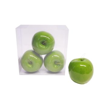 Pommes artificielles JINQI, 4 pièces, vert clair, 9cm