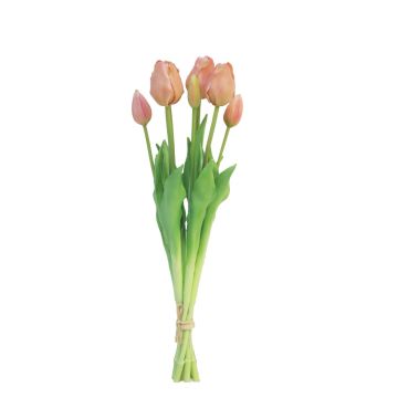 Bouquet de tulipes artificielles LONA, pêche, 45cm, Ø15cm