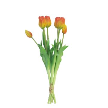 Bouquet de tulipes artificielles LONA, orange-jaune, 45cm, Ø15cm